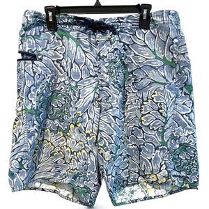 Patagonia‎ Board Shorts With Zip Pocket Blue
Green Tropical Leaf Size 36